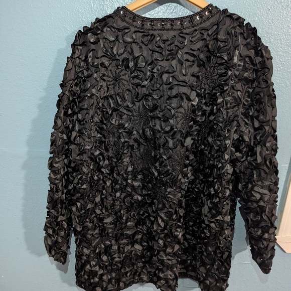 Pinky Creations Elegant Black Textured Jacket - Picture 5 of 6